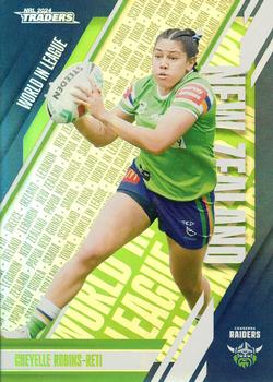 2024 NRL Traders Titanium - World In League Parallel #WLP08 Cheyelle Robins-Reti Front